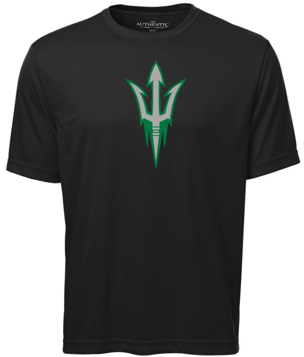 Island View High School - Black Hockey Trident Short Sleeve Performance Shirt (Full Chest)