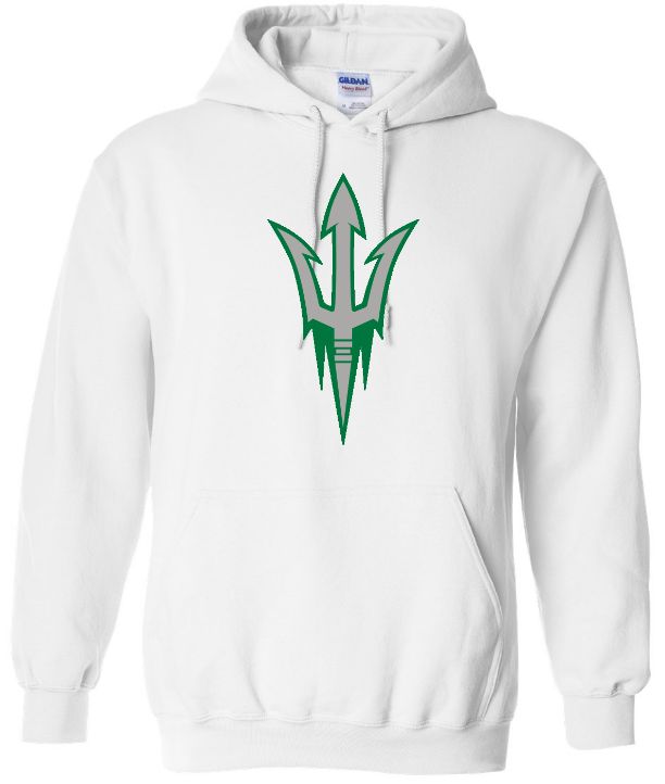 Island View High School - White Hockey Trident Hoodie (Full Chest)