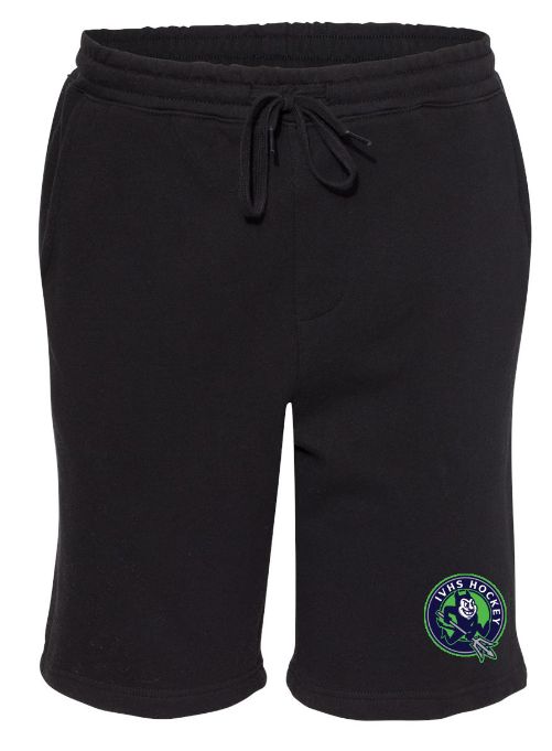 Island View High School - Black IVHS Devils Hockey Fleece Shorts with Pockets