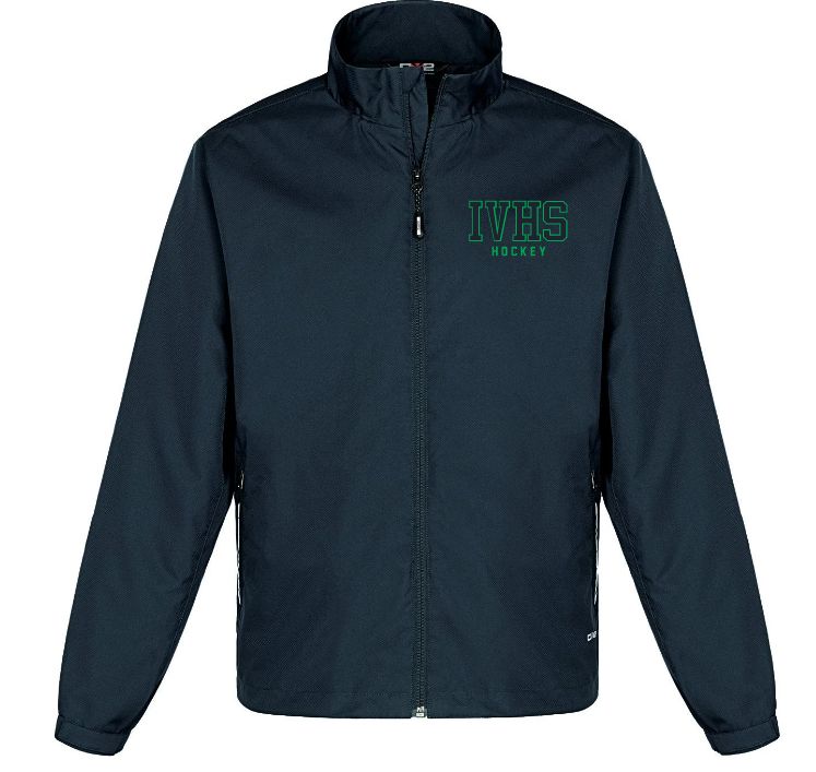 Island View High School - Navy IVHS Hockey Track Jacket