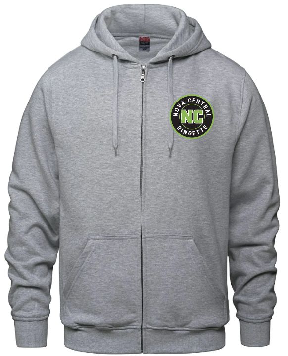 Nova Central Ringette - Athletic Grey Nova Central Ringette CSW Full Zip Sweater (Left Chest)