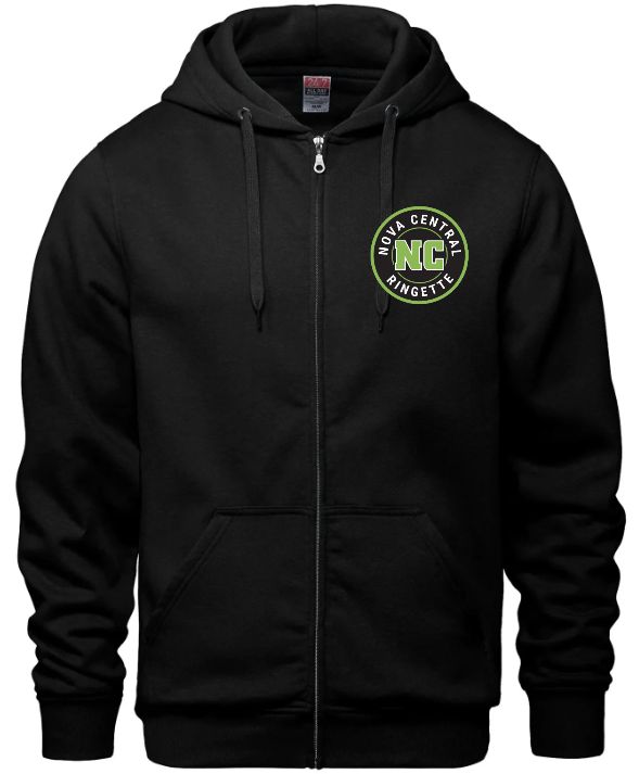 Nova Central Ringette - Black Nova Central Ringette CSW Full Zip Sweater (Left Chest)