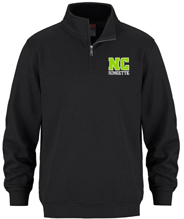 Nova Central Ringette - Black NC Ringette CSW 1/4 Zip Sweater (Left Chest)