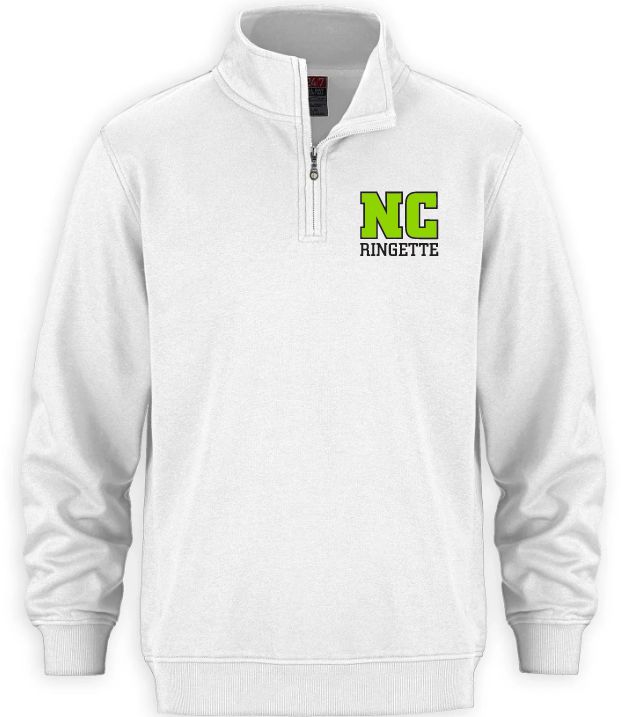 Nova Central Ringette - White NC Ringette CSW 1/4 Zip Sweater (Left Chest)