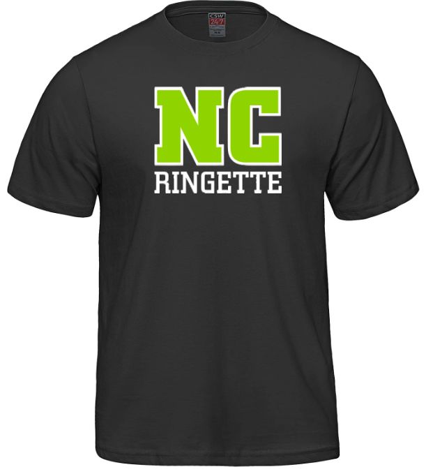 Nova Central Ringette - Black Parkour NC Ringette T-Shirt (Full Chest)