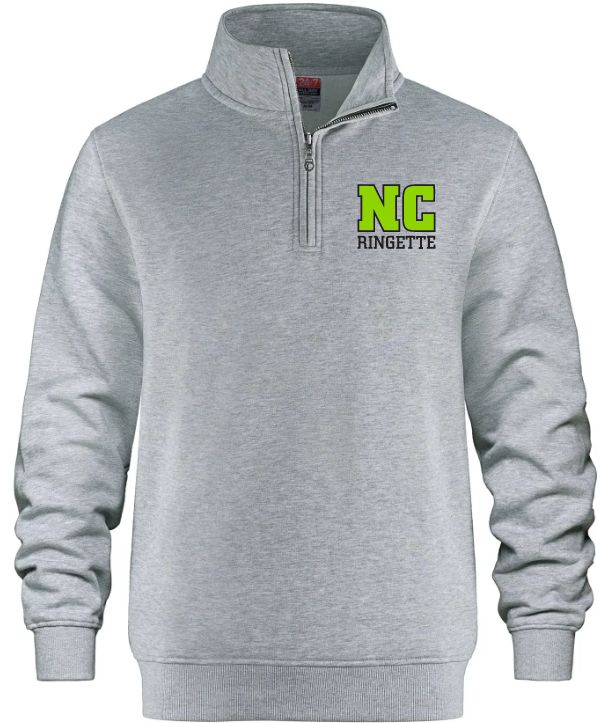Nova Central Ringette - Athletic Grey NC Ringette CSW 1/4 Zip Sweater (Left Chest)
