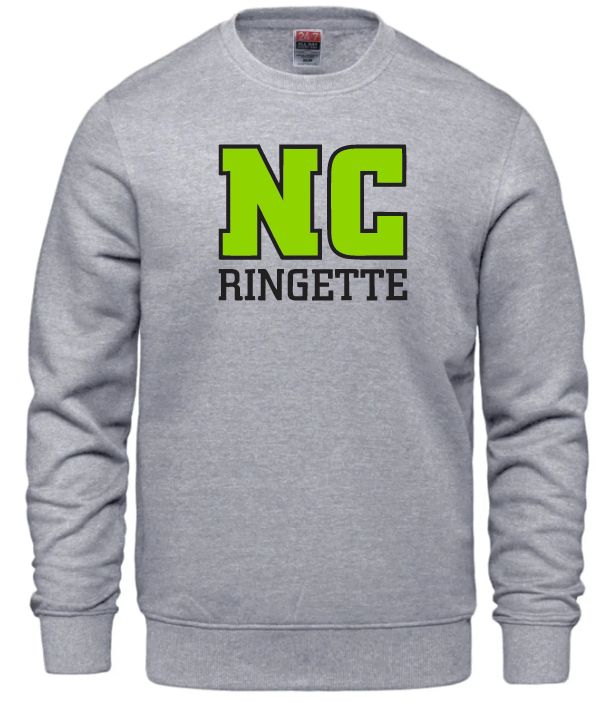 Nova Central Ringette - Athletic Grey NC Ringette Crewneck Sweatshirt (Full Chest)
