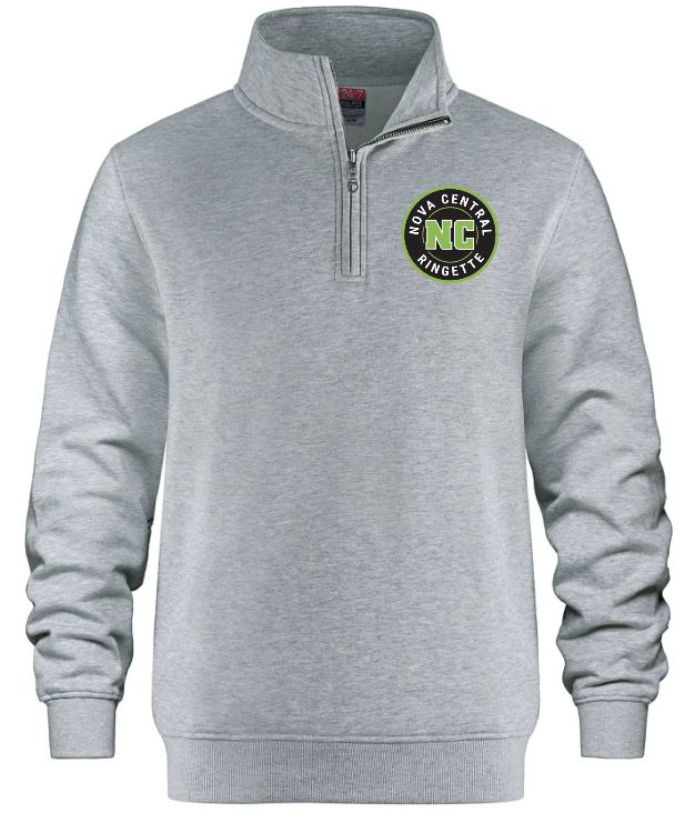 Nova Central Ringette - Athletic Grey Nova Central Ringette CSW 1/4 Zip Sweater (Left Chest)