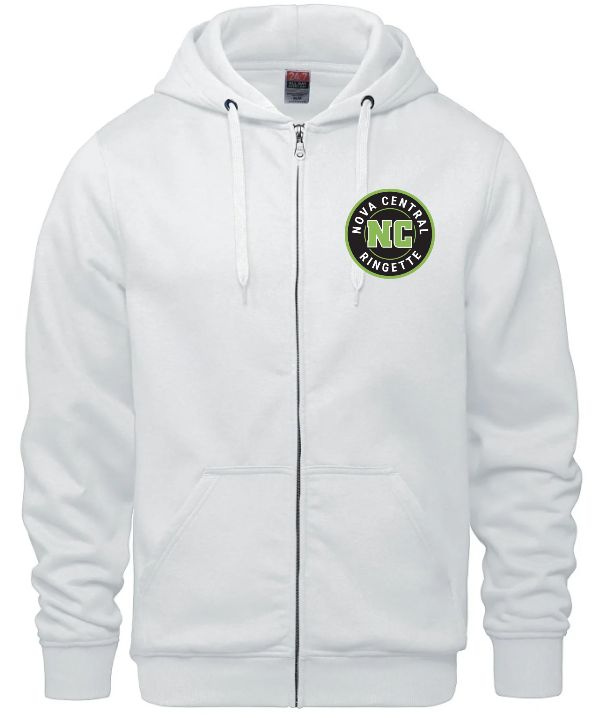 Nova Central Ringette - White Nova Central Ringette CSW Full Zip Sweater (Left Chest)
