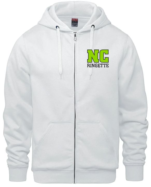 Nova Central Ringette - White NC Ringette CSW Full Zip Sweater (Left Chest)