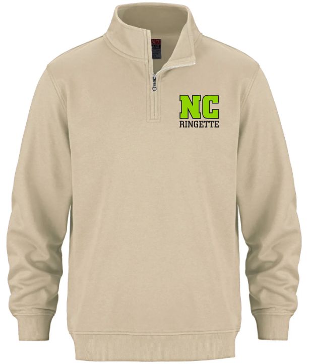 Nova Central Ringette - Sand NC Ringette CSW 1/4 Zip Sweater (Left Chest)