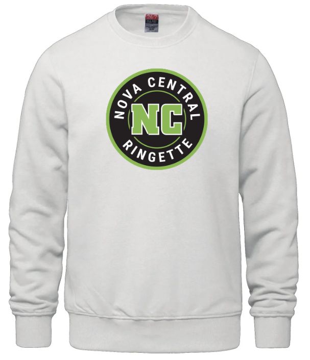 Nova Central Ringette - White Nova Central Ringette Crewneck Sweatshirt (Full Chest)