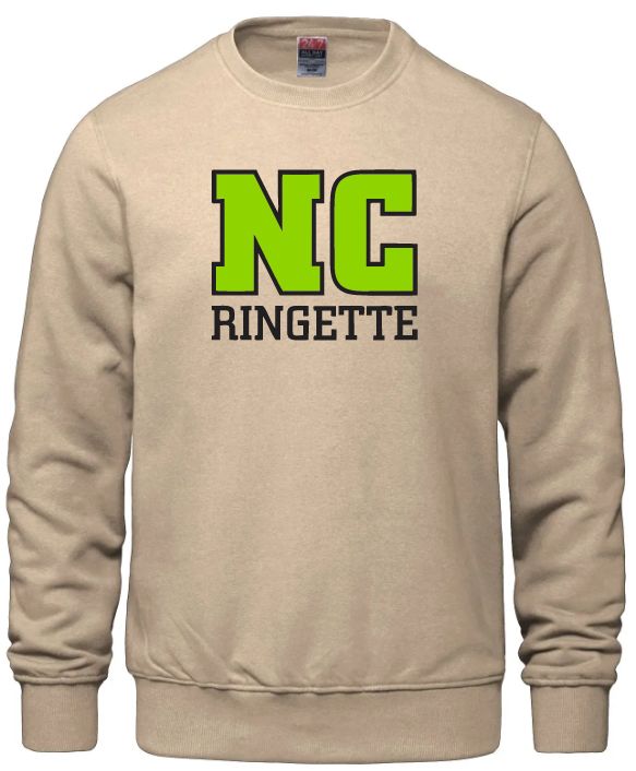 Nova Central Ringette - Sand NC Ringette Crewneck Sweatshirt (Full Chest)