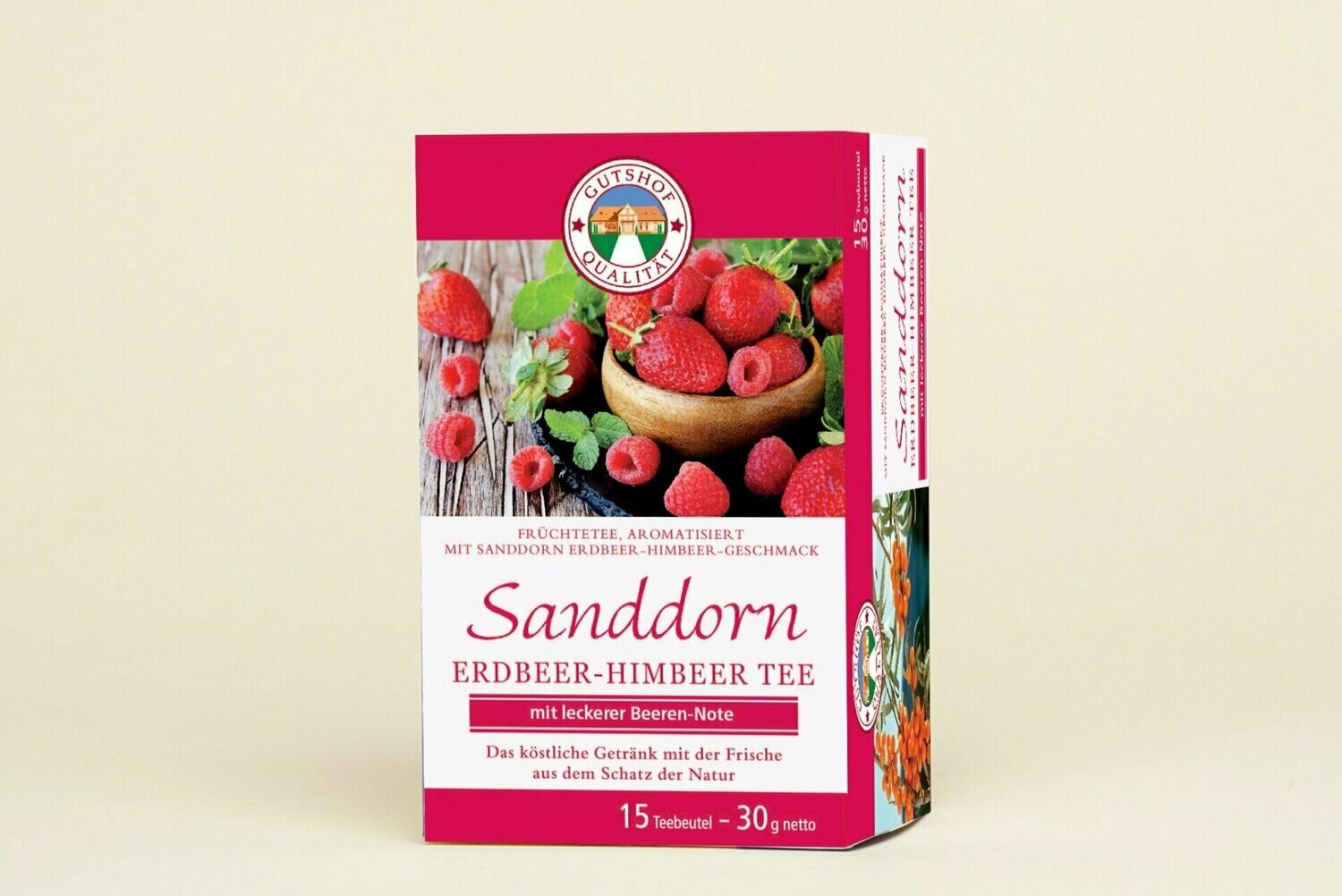 Aufgußbeutel Früchtetee Sanddorn Erdbeer-Himbeer