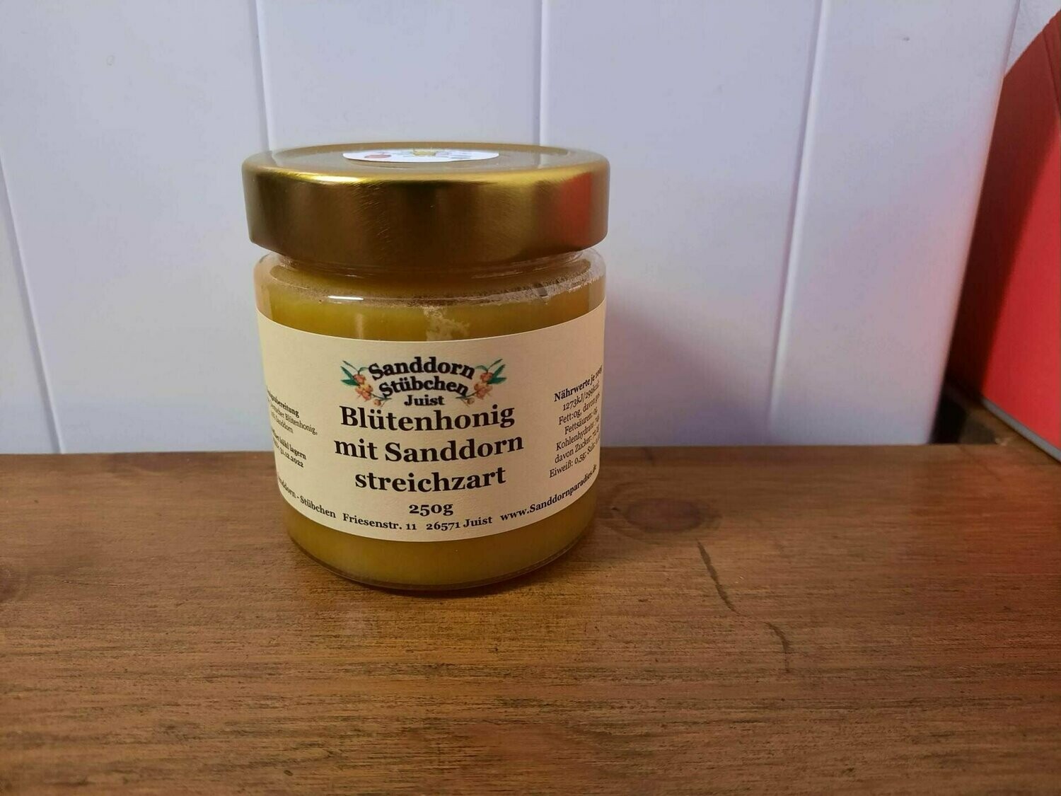 50g Blütenhonig mit Sanddorn, Honigzubereitung