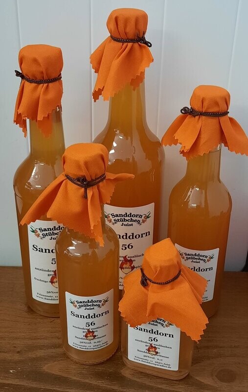 0,25l Sanddorn 56, fruchtige Spirituose 56%vol. 0,25l Sanddorn 56, fruchtige Spirituose 56%vol.