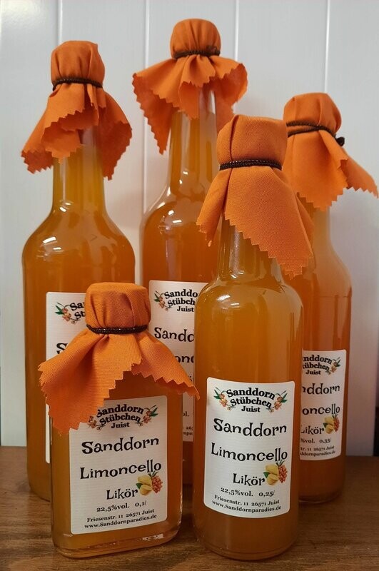 0,25l Sanddorn Limoncello Likör 22,5%vol. 0,25l Sanddorn Limoncello Likör 22,5%vol.