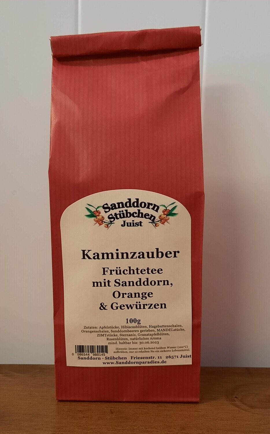 100g Kaminzauber, Früchtetee Sanddorn Orange Gewürze