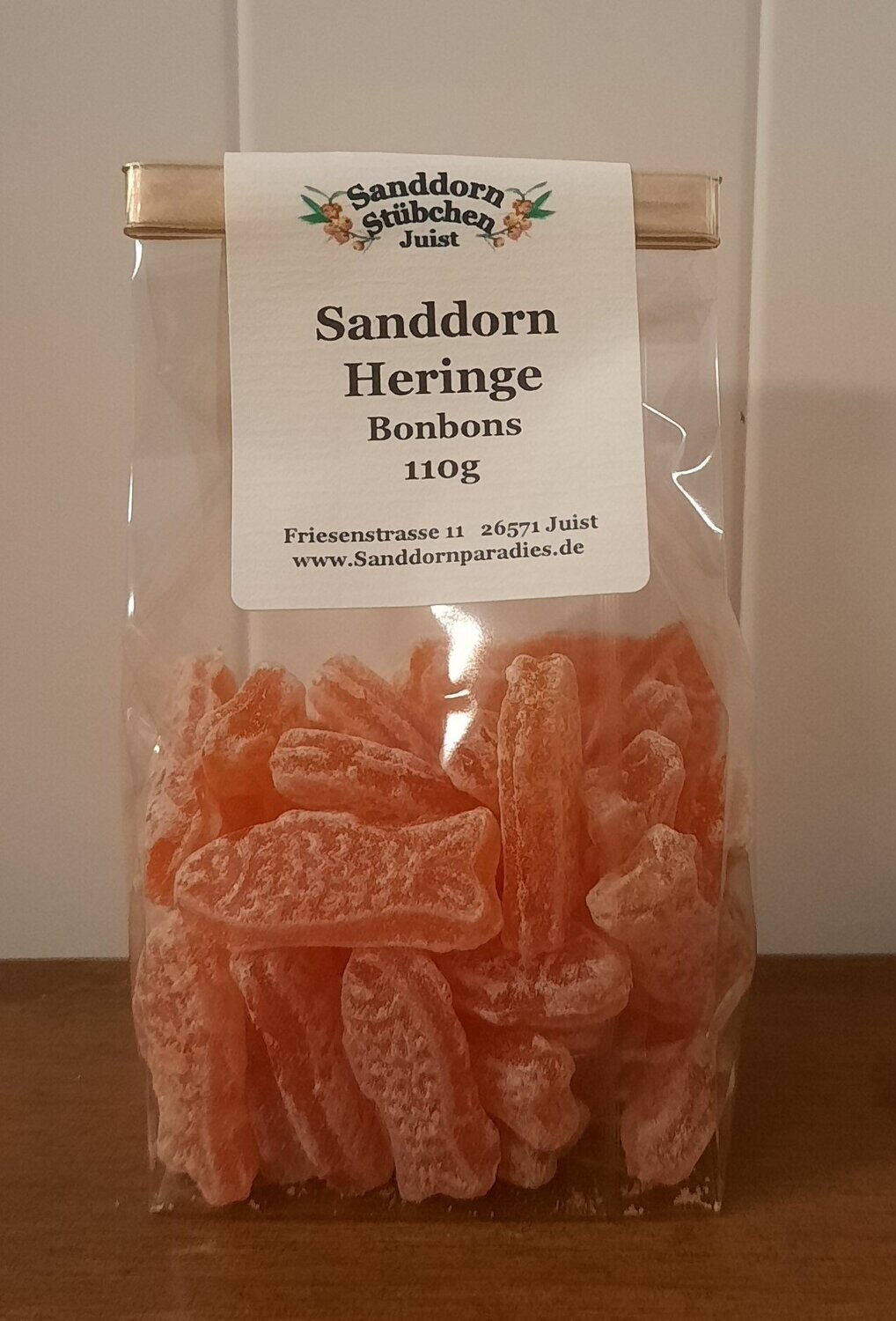 110g Sanddorn Heringe, kandierte Bonbons