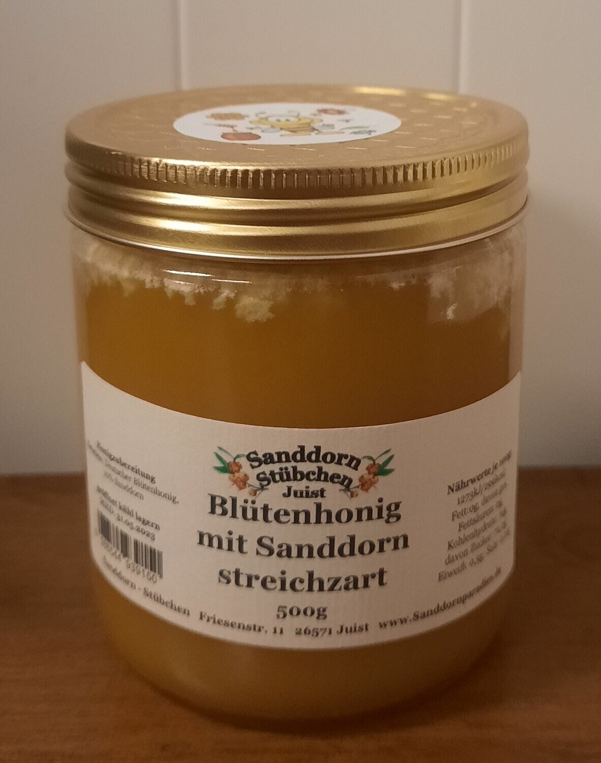 500g Blütenhonig mit Sanddorn, Honigzubereitung