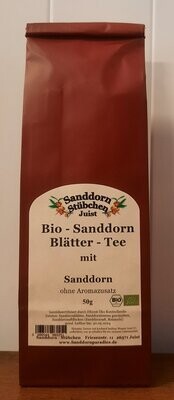 50g Bio Sanddornblättertee mit Sanddorn, ohne Aromazugabe