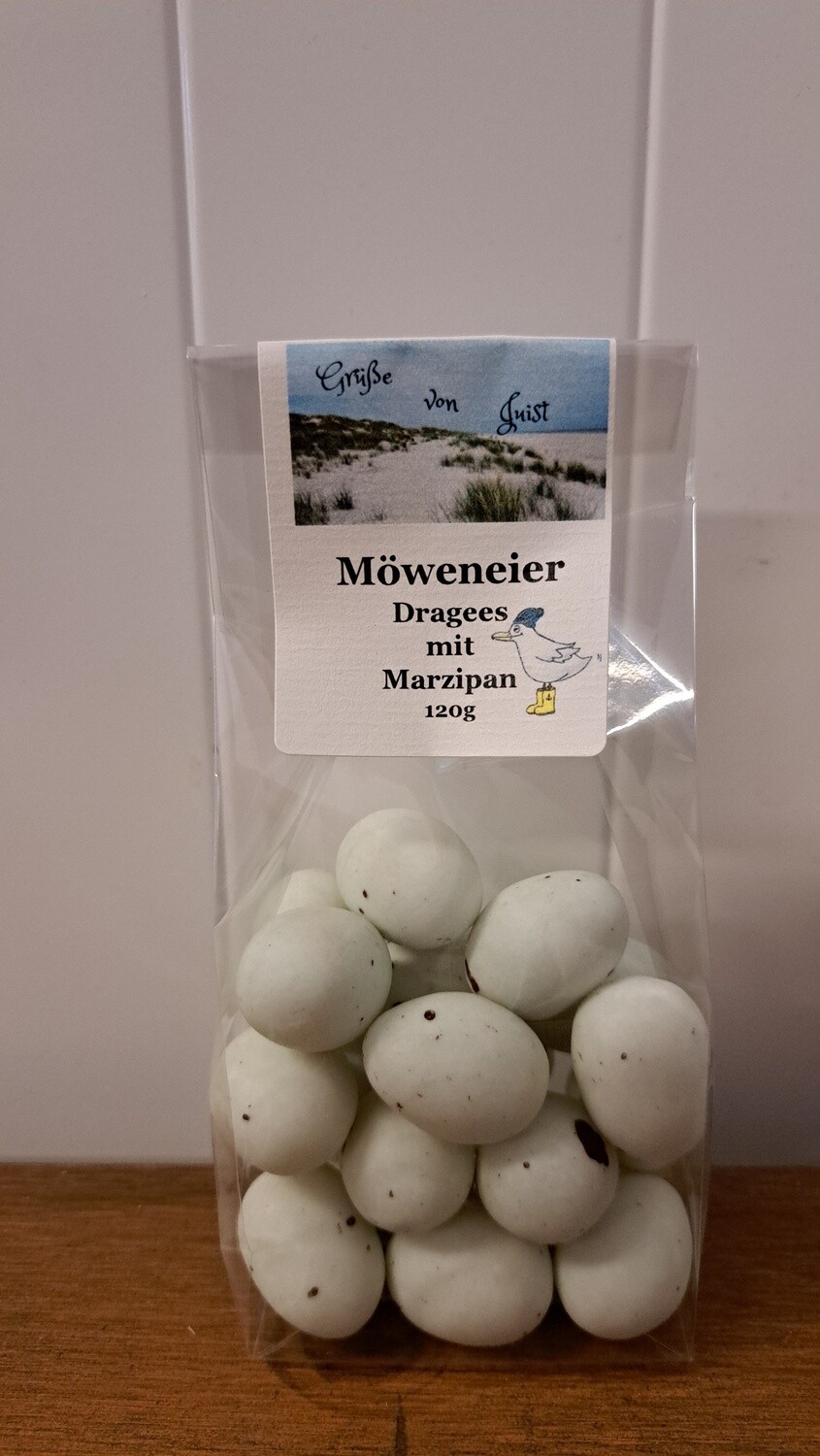 130g Möweneier, dragiert, mit Marzipan