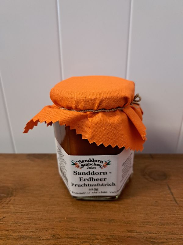 225g Sanddorn Erdbeer Fruchtaufstrich 225g Sanddorn Erdbeer Fruchtaufstrich