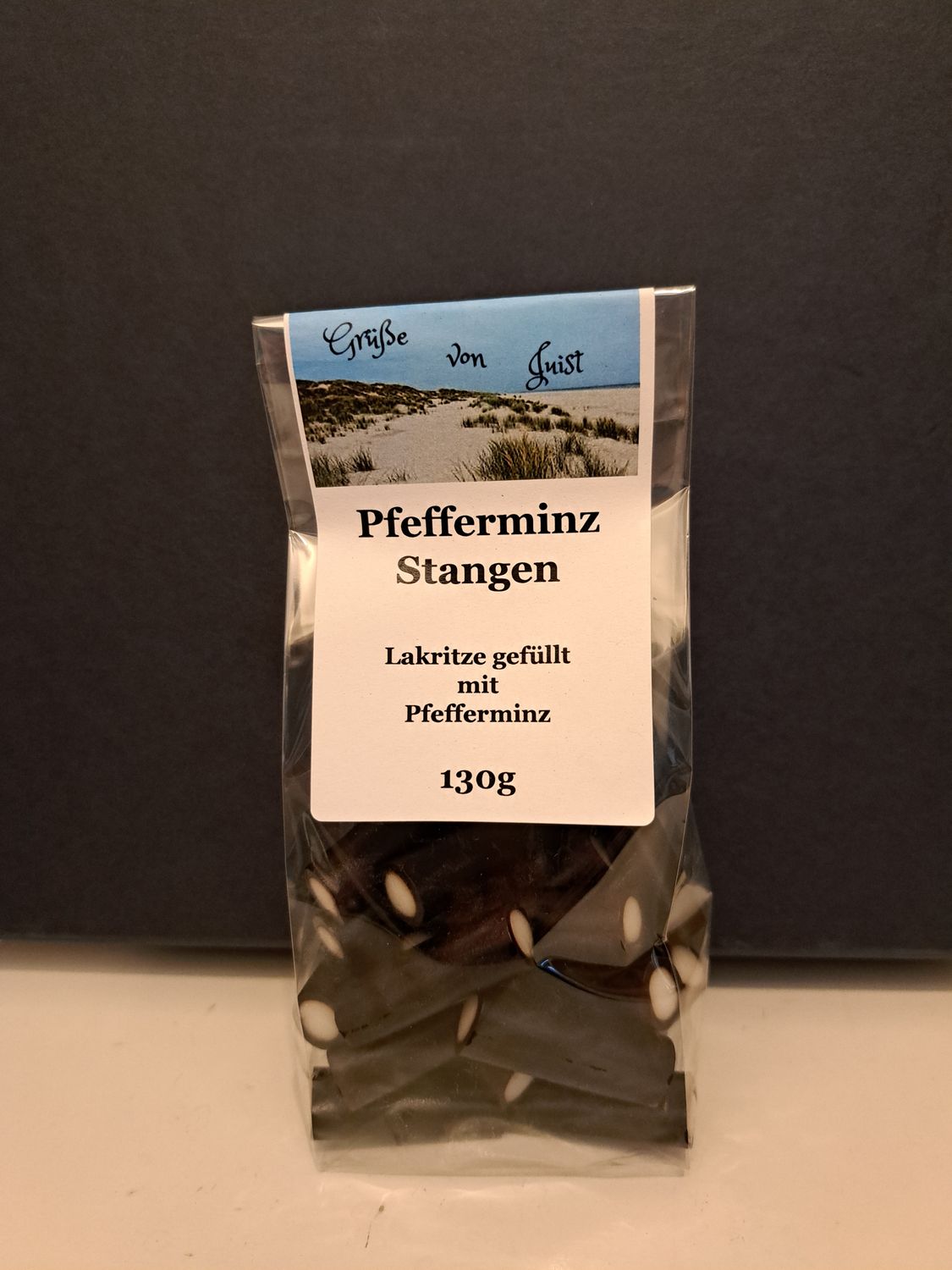 130g Pfefferminz Lakritzstangen Gruß von Juist
