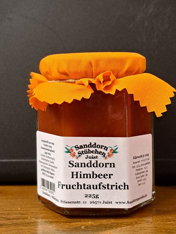 225g Sanddorn Himbeer Fruchtaufstrich 60% Frucht