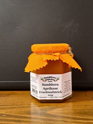 225g Sanddorn Aprikosen Fruchtaufstrich 66%Frucht 225g Sanddorn Aprikosen Fruchtaufstrich 66%Frucht