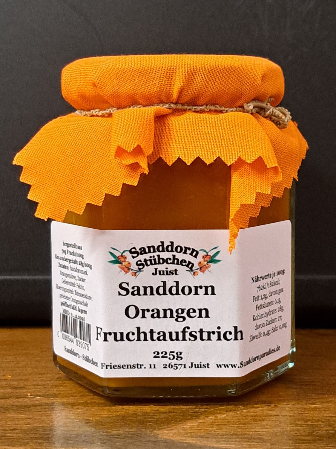 225g Sanddorn Orange Fruchtaufstrich 70%Frucht