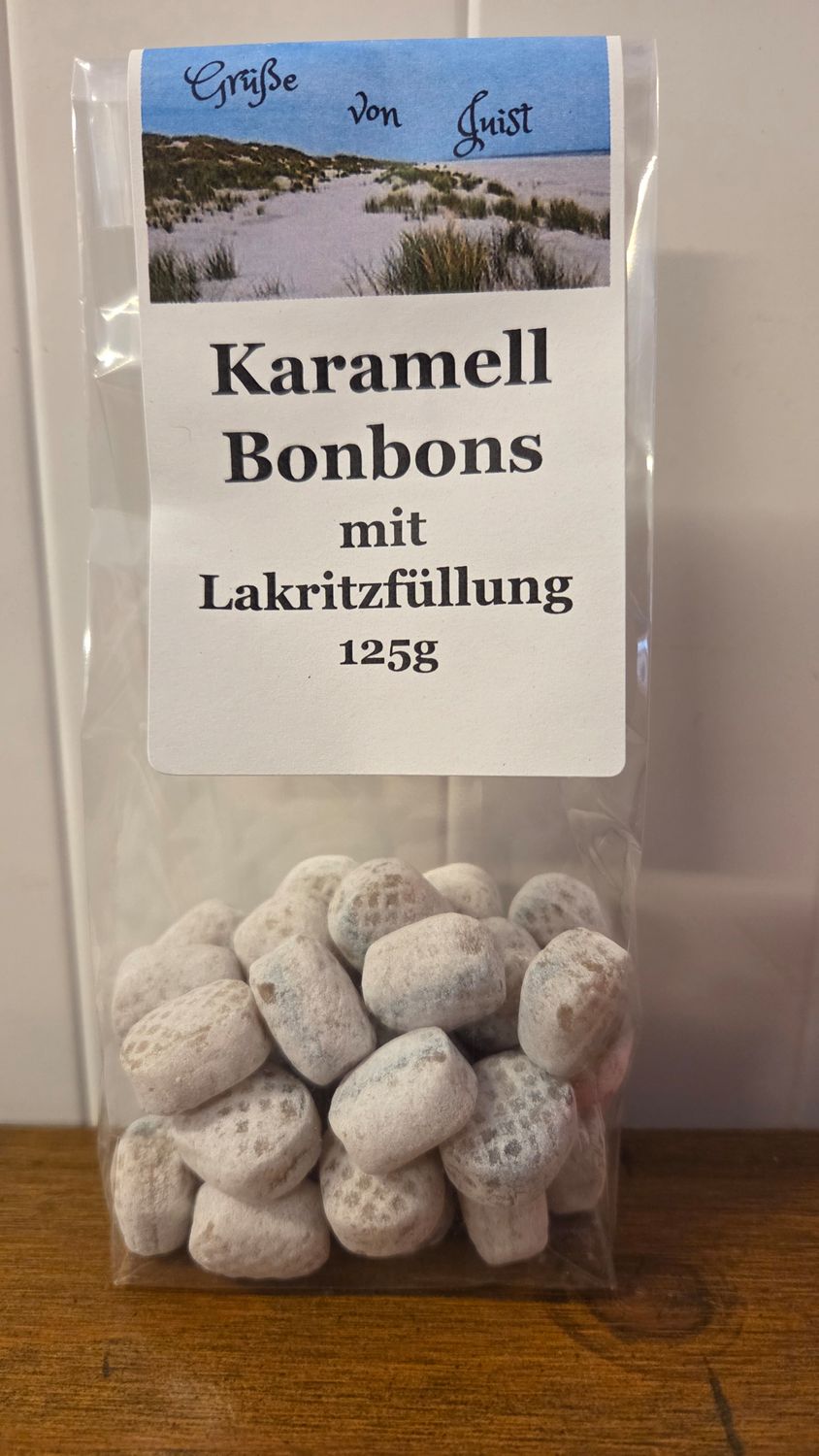 Karamell Bonbons mit Lakritzfüllung Gruß von Juist