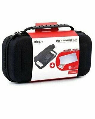 Transport Case L schwarz + Hartglas-Schutzfolie Tasche Nintendo Switch