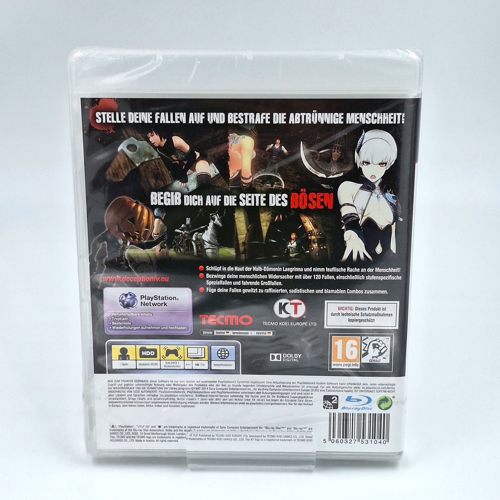 Deception IV Blood Ties Sony PlayStation 3 PS3 Neu Original versiegelt Originalfoto Cover Vorderseite