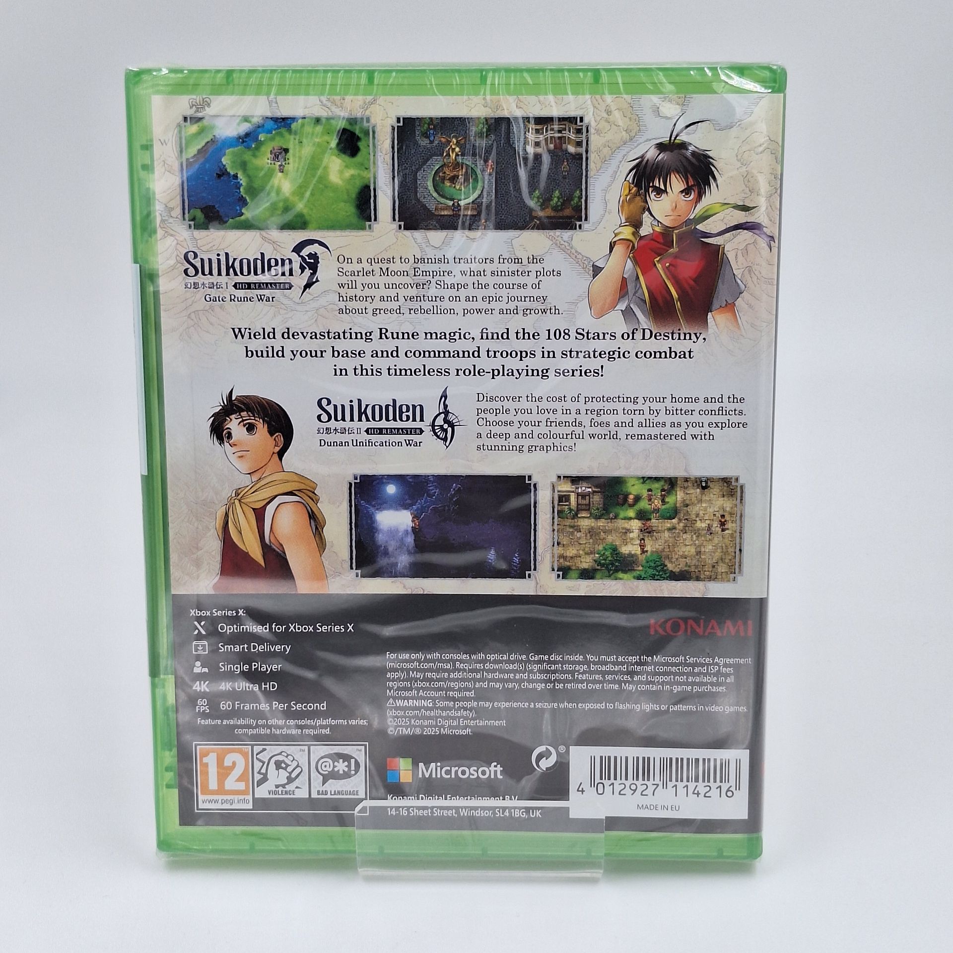 Suikoden I II HD Remaster Day One Edition Xbox One Xbox Series X Neu Originalfoto Cover Vorderseite