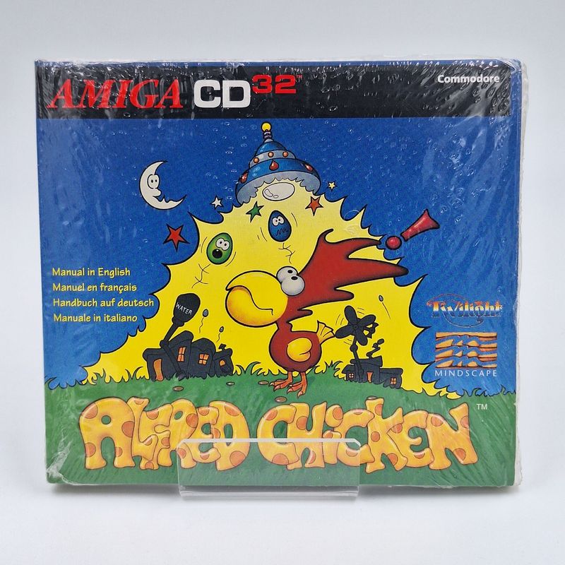 Alfred Chicken Commodore Amiga CD32 Neu OVP verschweißt Originalfoto Cover Vorderseite