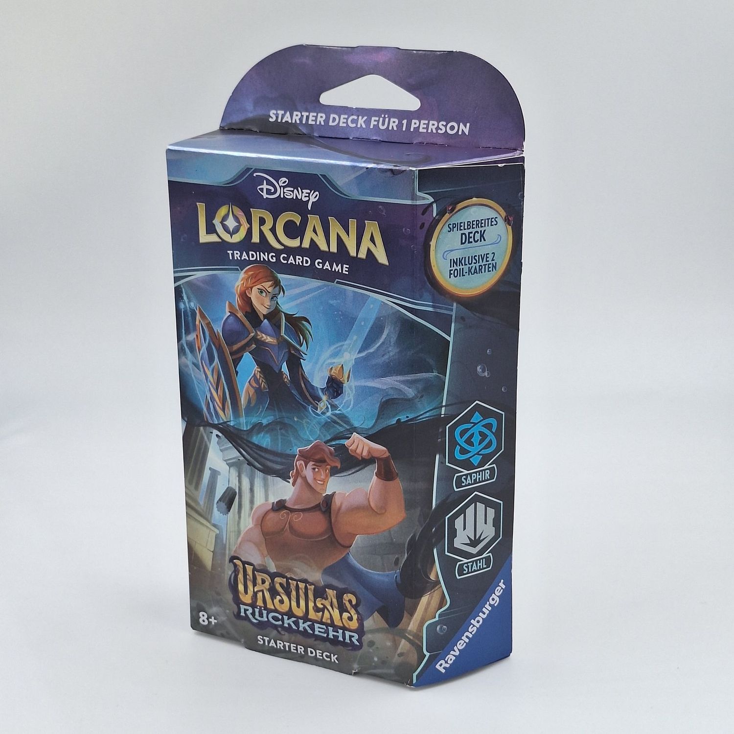 Disney Lorcana Ursulas Rückkehr Starter Deck Saphir Stahl Deutsch Neu original versiegelt Originalfoto Verpackung