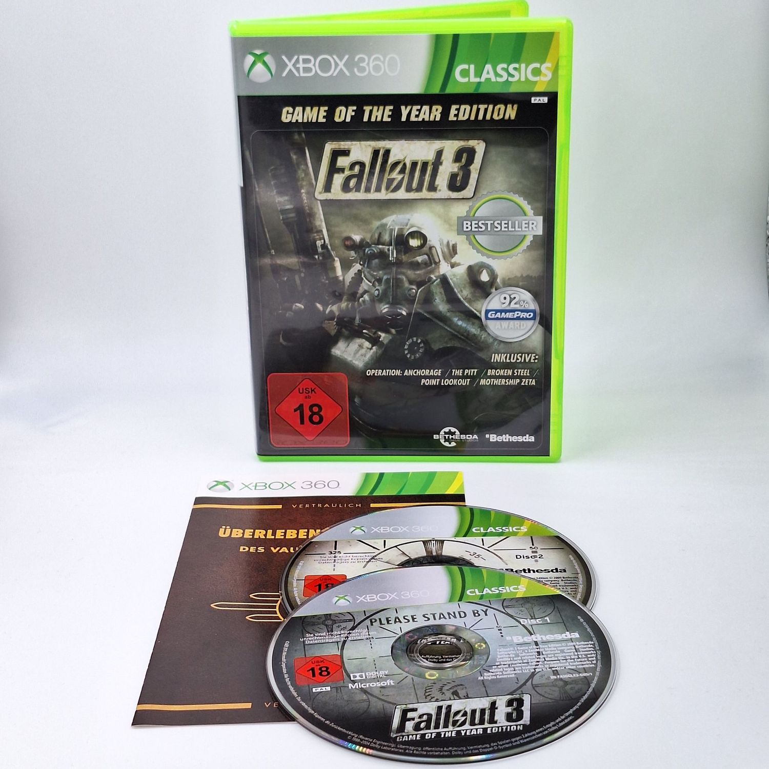Fallout 3 Game of the Year Edition Xbox 360 gebraucht geprüft mit OVP und Anleitung