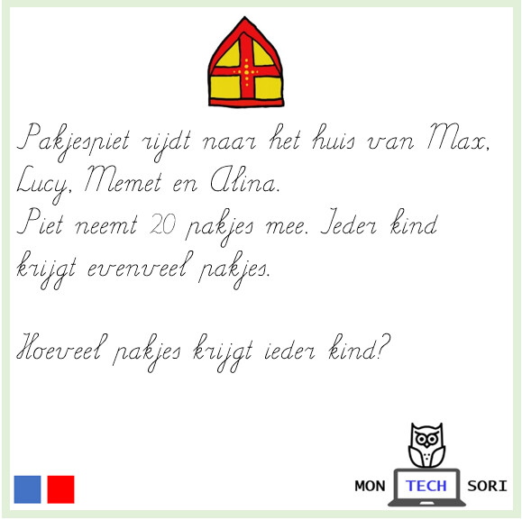 Sint verhaalsommen delen en vermenigvuldigen