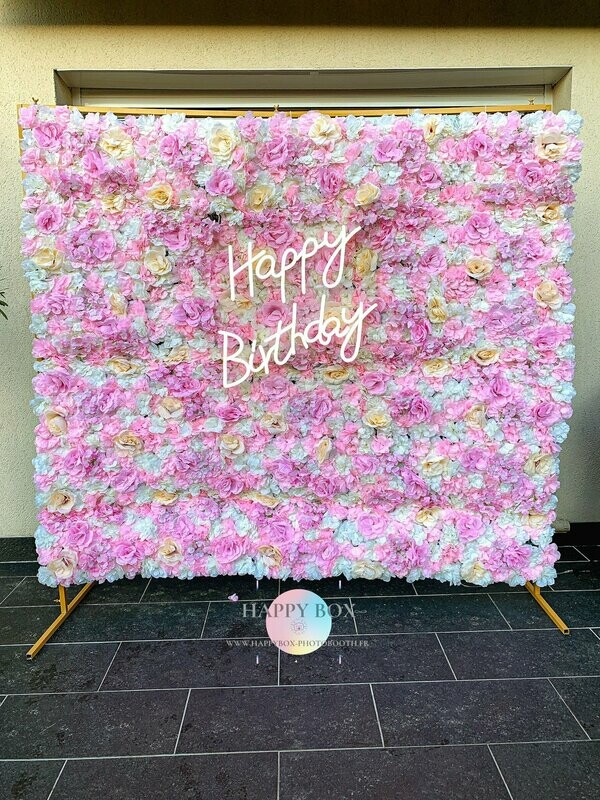 Mur de fleurs rose ou blanc
