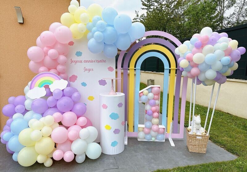 Panneau Chiara Backdrop arc en ciel pastel
