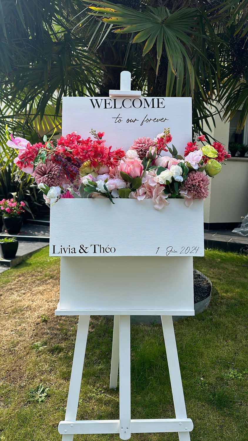 Panneau de bienvenue fleurs