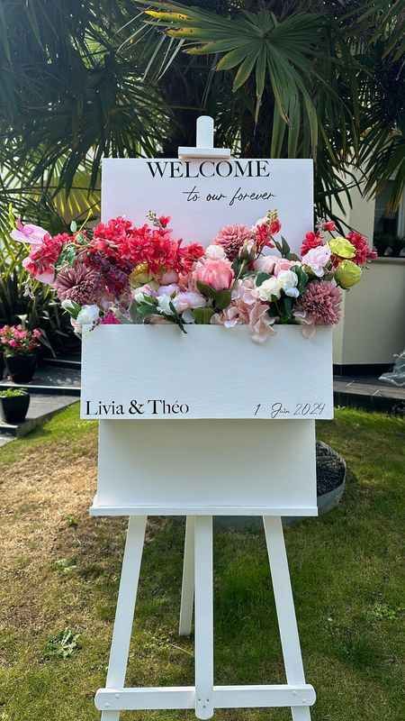 Panneau de bienvenue fleurs