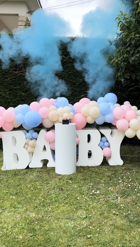 Canon à poudre / confettis Gender reveal avec buzzer