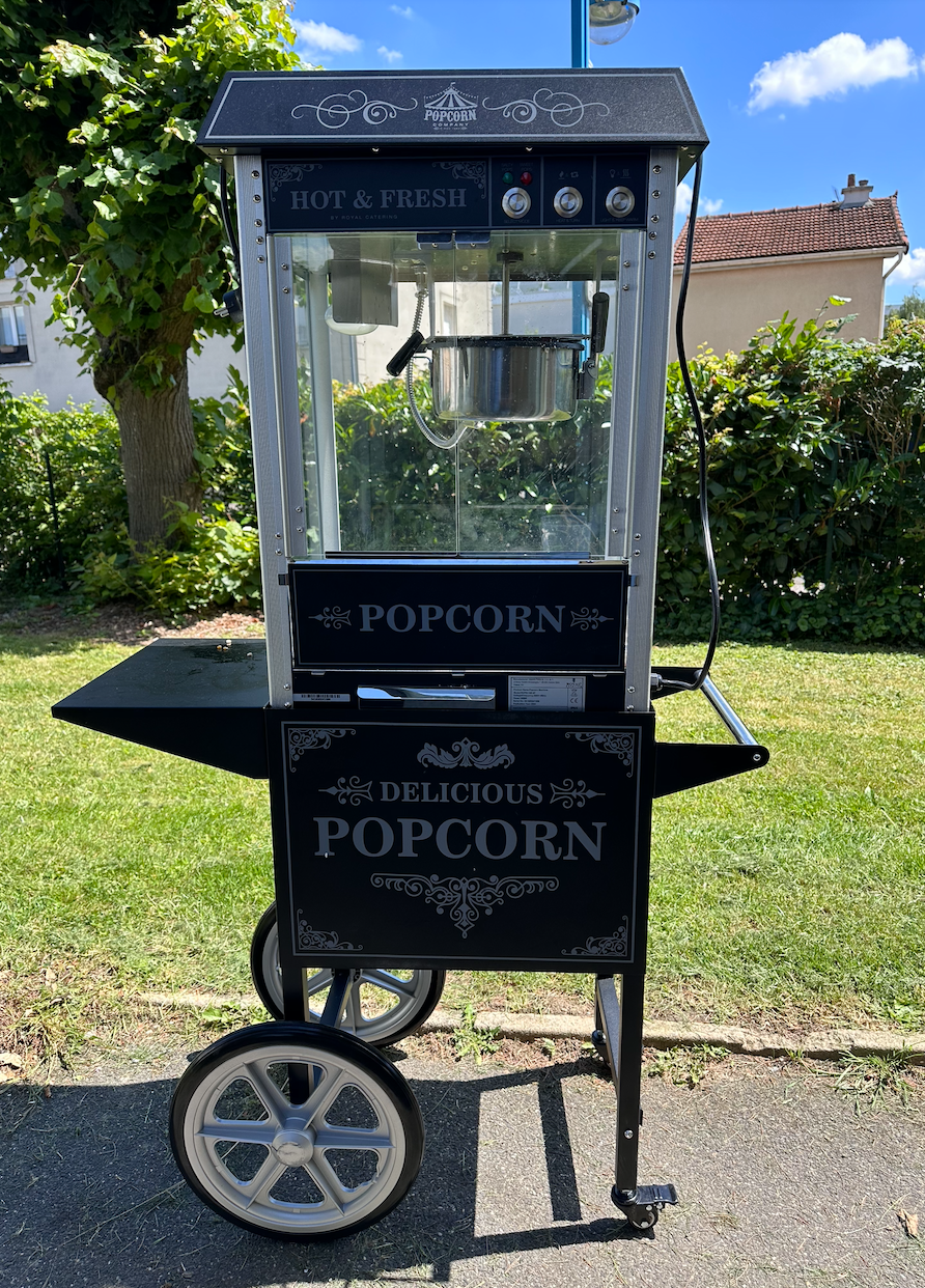 Machine à pop corn sur chariot