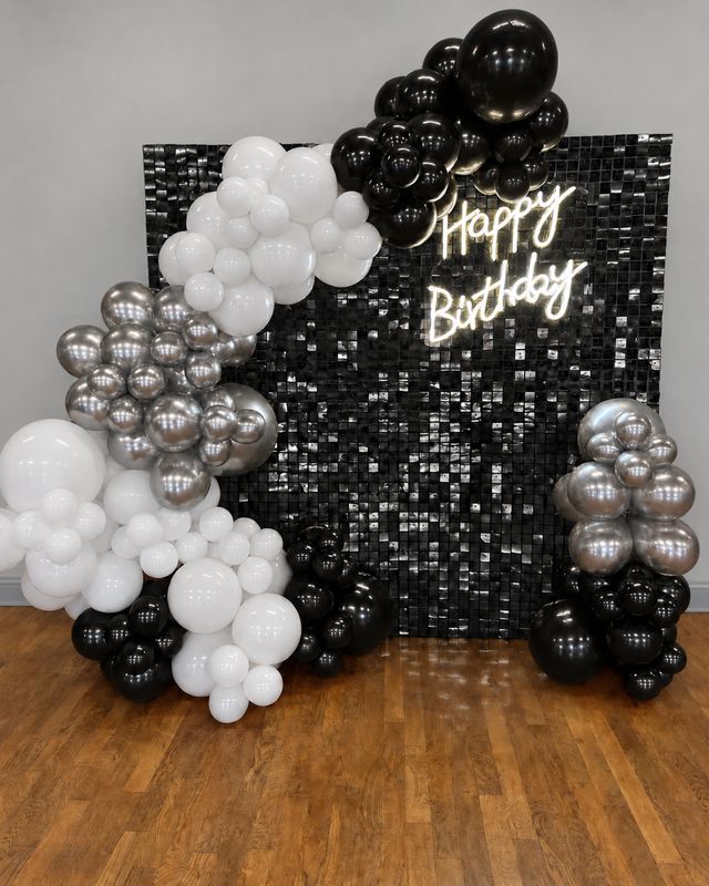 Mur à sequins noir — 2 × 2 m