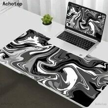 Grand tapis de souris pour ordinateur de bureau et de jeu, couleur noir et blanc  XXL