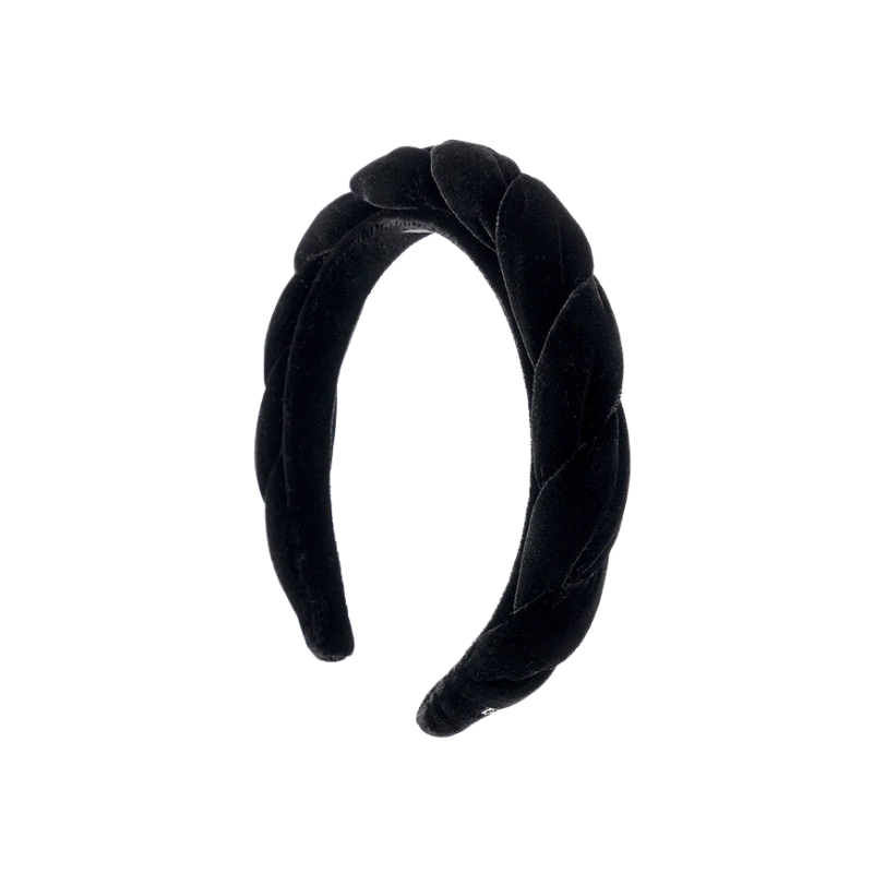 Alexandre de Paris  20mm Dahlia Haarreif aus Samt schwarz