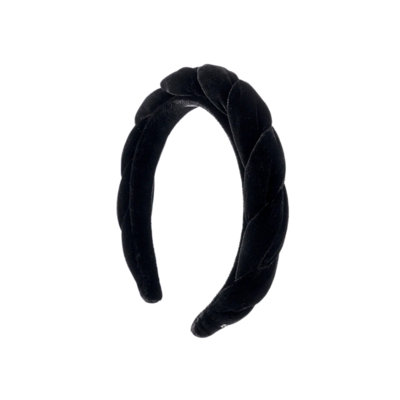 Alexandre de Paris 20mm Dahlia Haarreif aus Samt schwarz