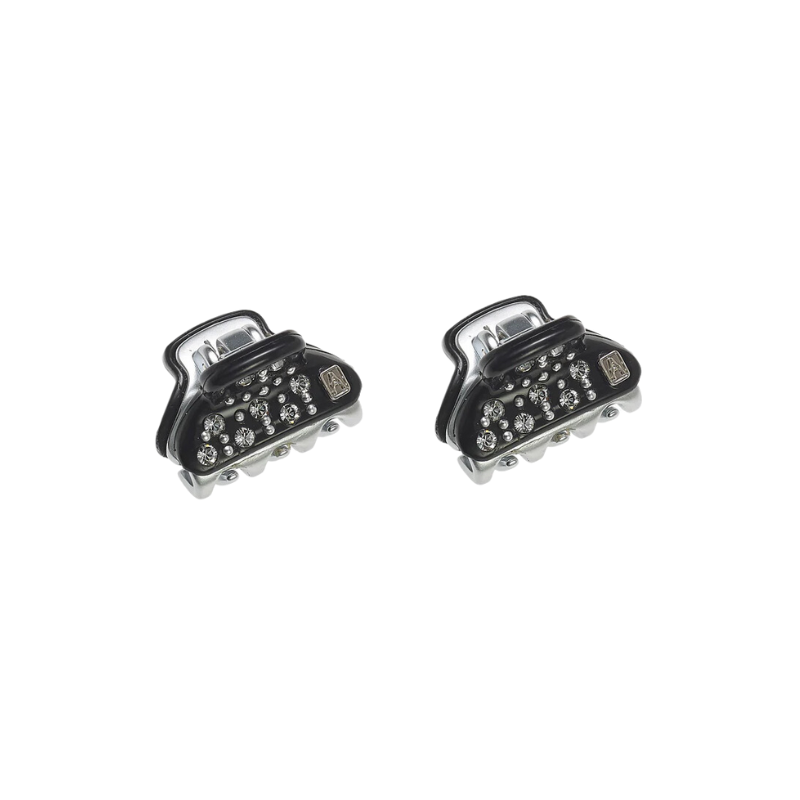 Alexandre de Paris Pince Vendome 1.8 cm XS mit Strass schwarz